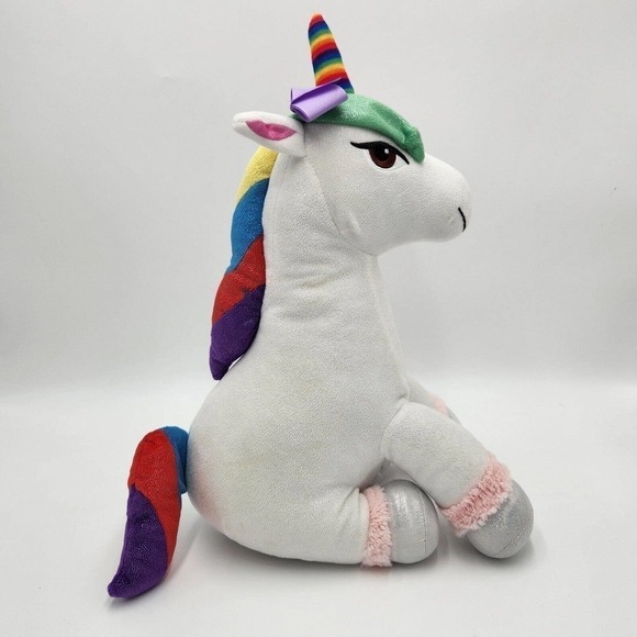 JoJo Siwa Plush Unicorn Sparkle Rainbow Nickelodeon Stuffed Pillow Buddy 17" - Picture 2 of 6